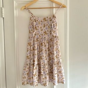 Boohoo Tiered Swing Mini Dress in Floral Pattern